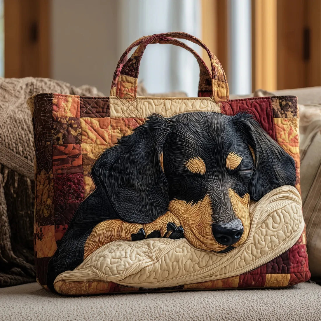 Handgefertigte Tasche - Dackel