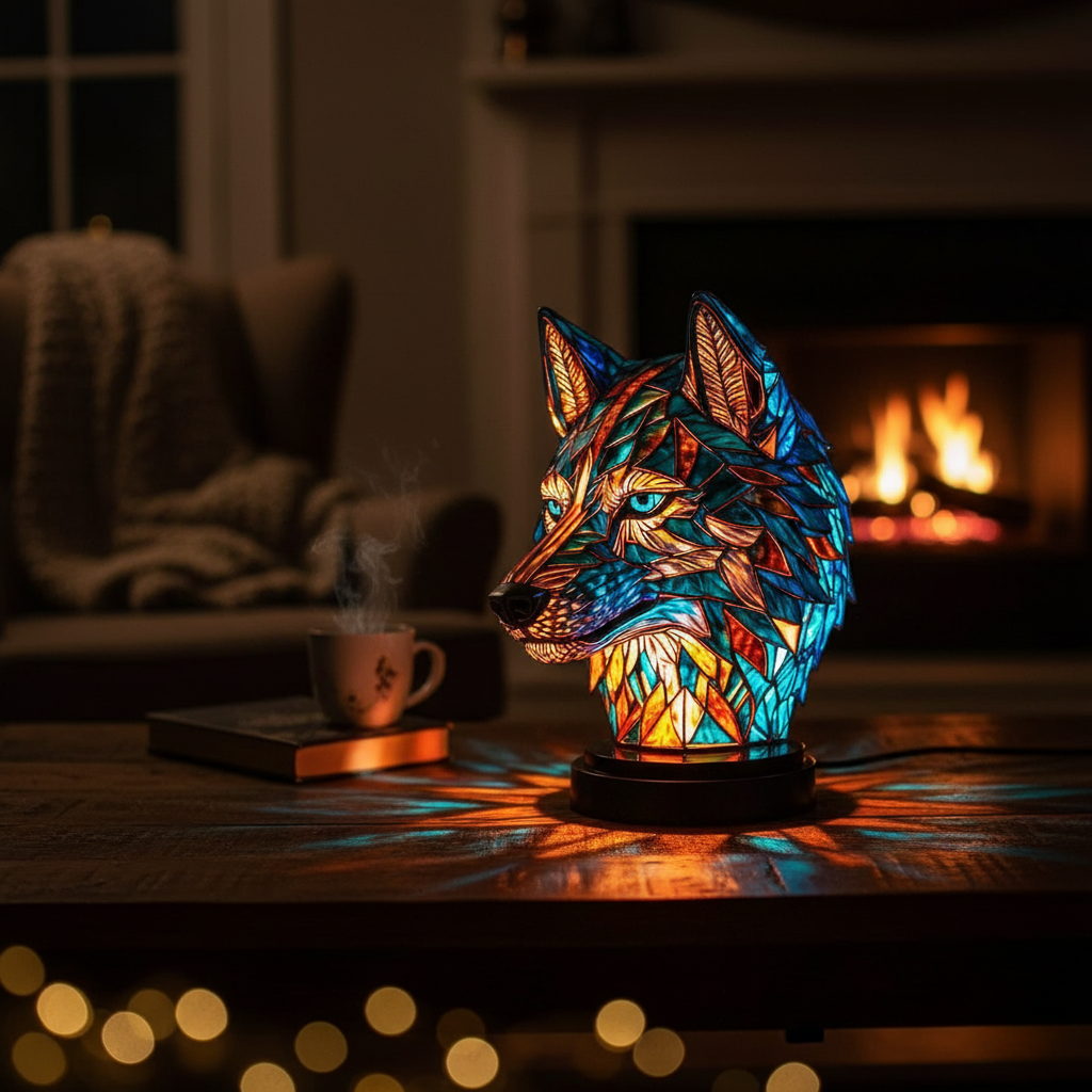 Bezaubernde Wolf-Lampe