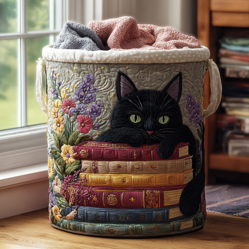 Gesteppter Wäschekorb „Katzen“