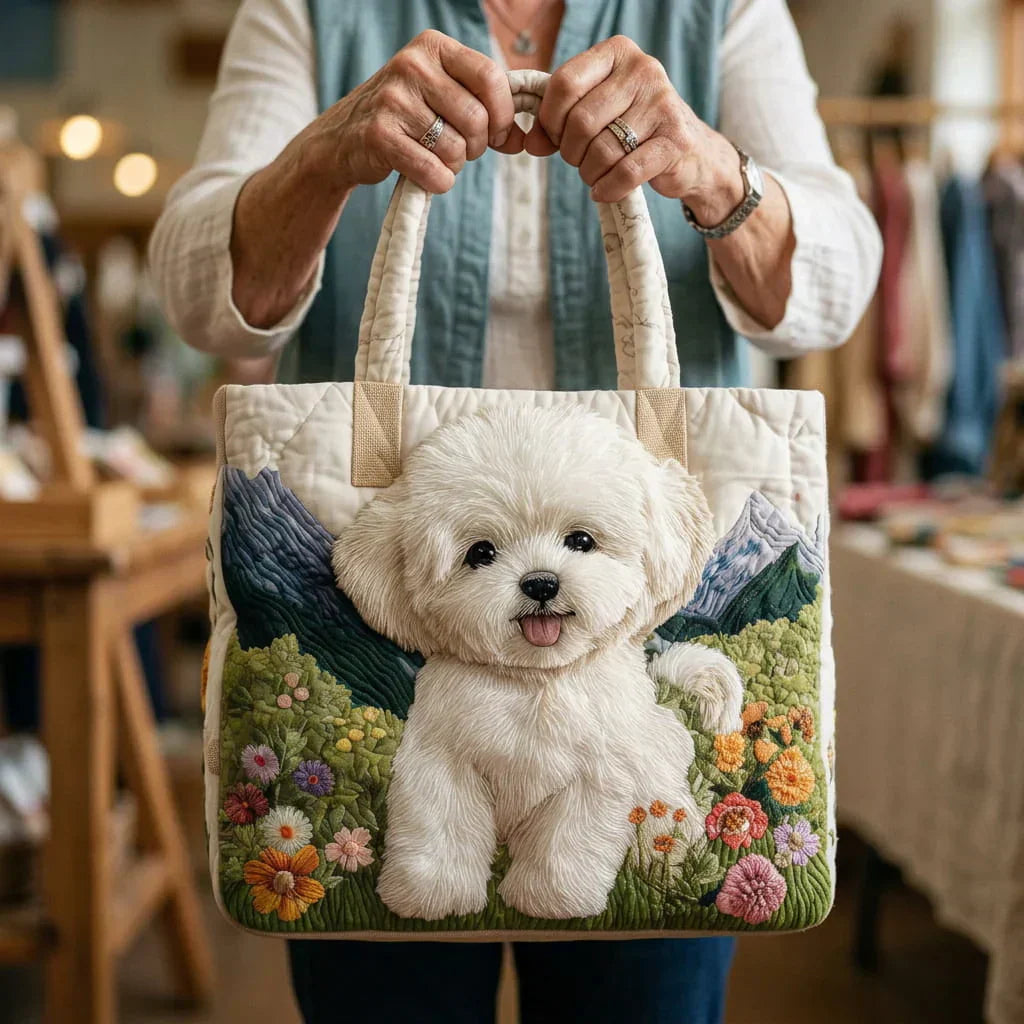Handgefertigte gesteppte Tasche - Verzauberter Hund
