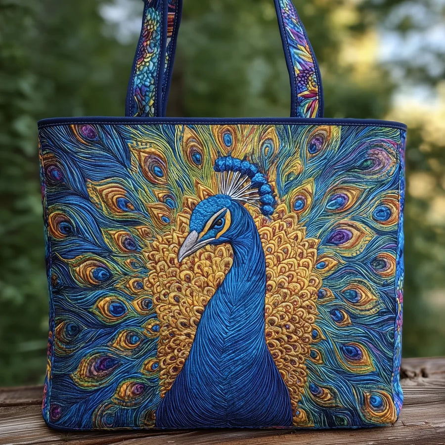 Handgefertigte Tasche - Königlicher Pfau