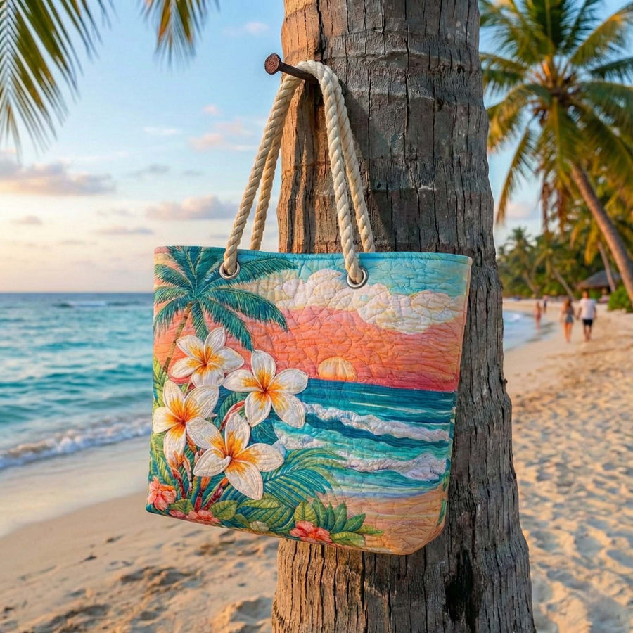 Gesteppte Strandtasche „Tropischer Geist“