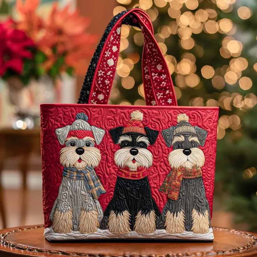 Handgefertigte Tasche - Schnauzer-Trio
