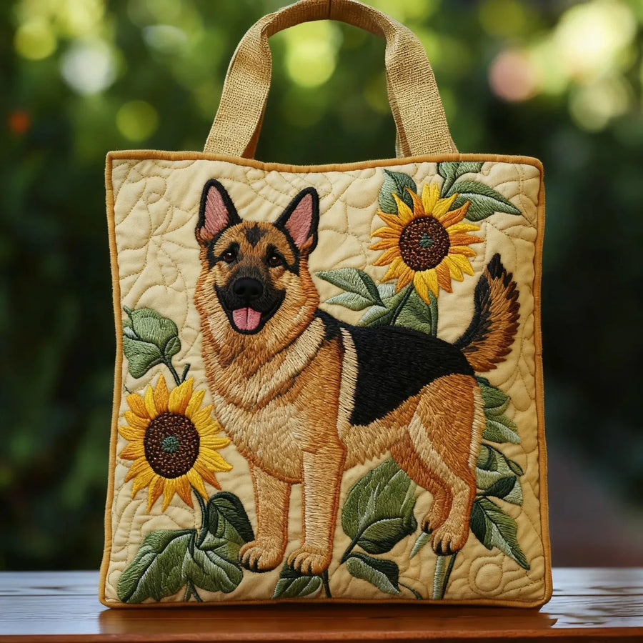 Handgefertigte Tasche - Blumiger Deutscher Schäferhund
