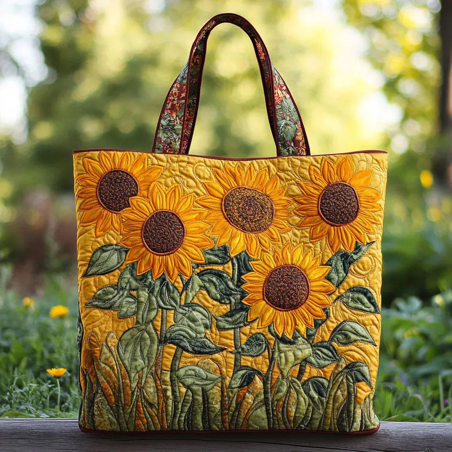 Klassische gesteppte Tasche - Sonnenblumen
