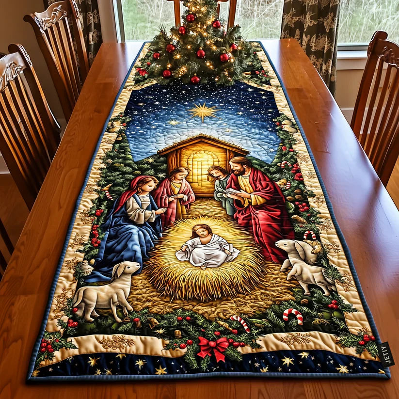 Gesteppter Tischläufer - Stern von Bethlehem