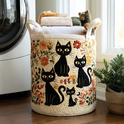Gesteppter Wäschekorb „Katze“
