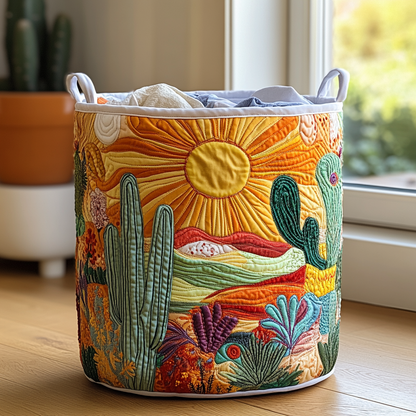 Gesteppter Wäschekorb „Strahlende Sonne“