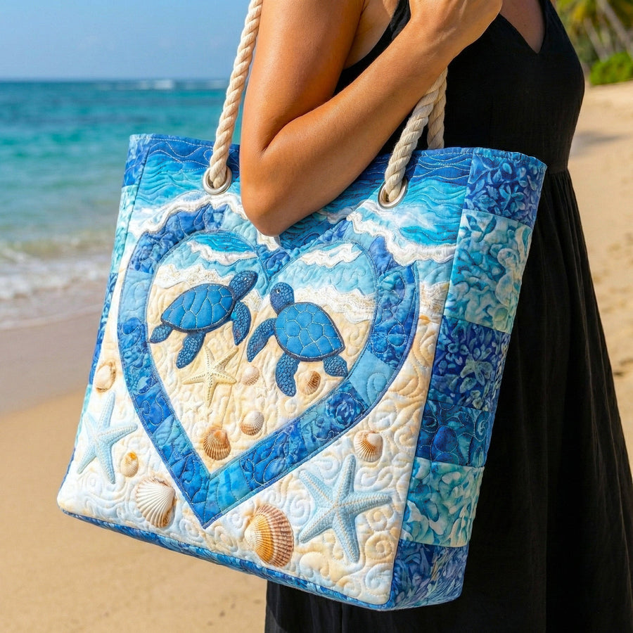 Gesteppte Strandtasche „Schildkrötenruhe“