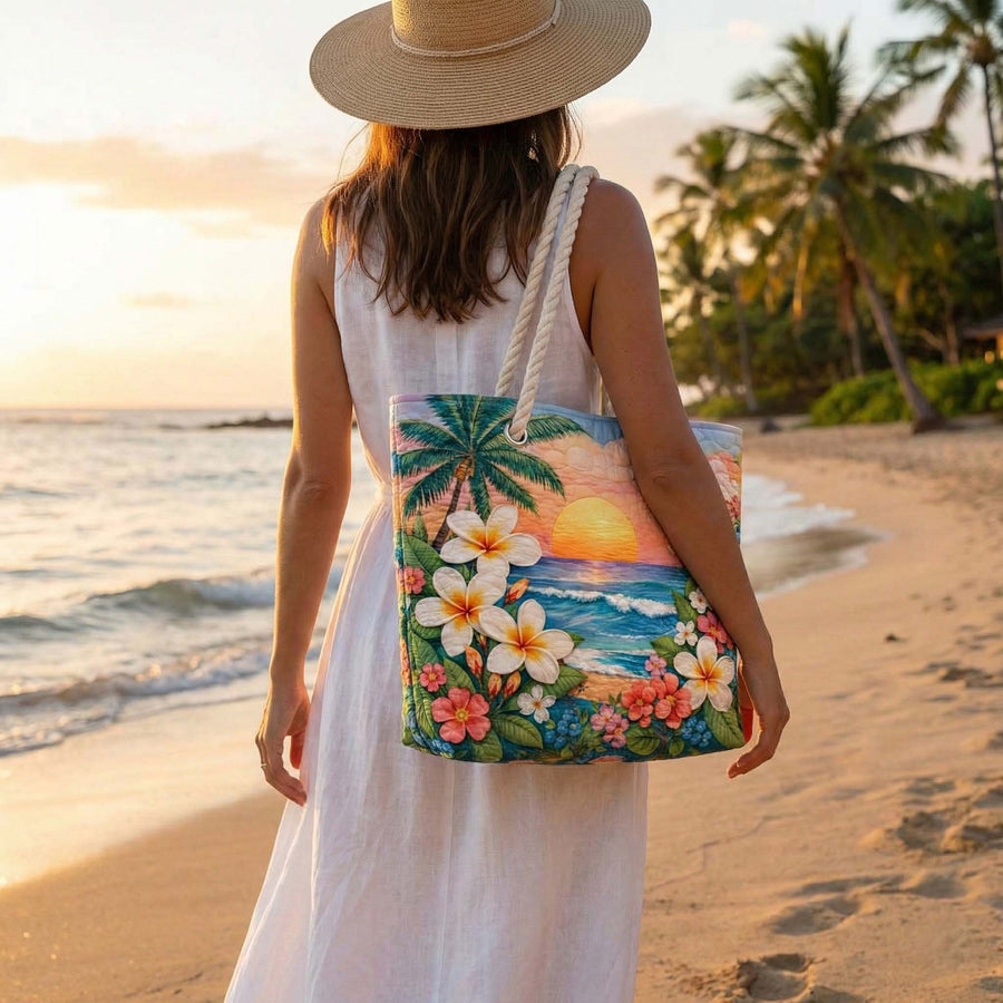 Gesteppte Strandtasche „Tropische Brise“