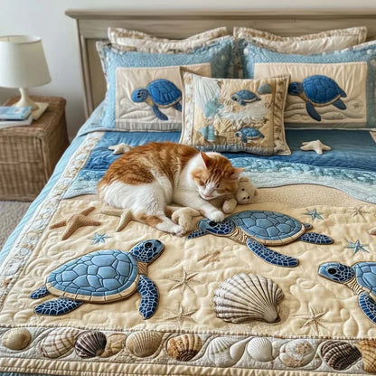 Set di biancheria da letto trapuntata in 3 pezzi - Onde dell'Oceano