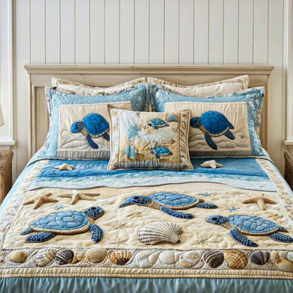 Set di biancheria da letto trapuntata in 3 pezzi - Onde dell'Oceano