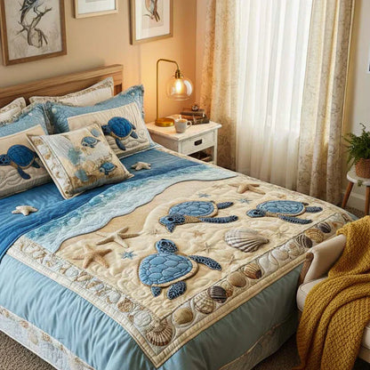 Set di biancheria da letto trapuntata in 3 pezzi - Onde dell'Oceano