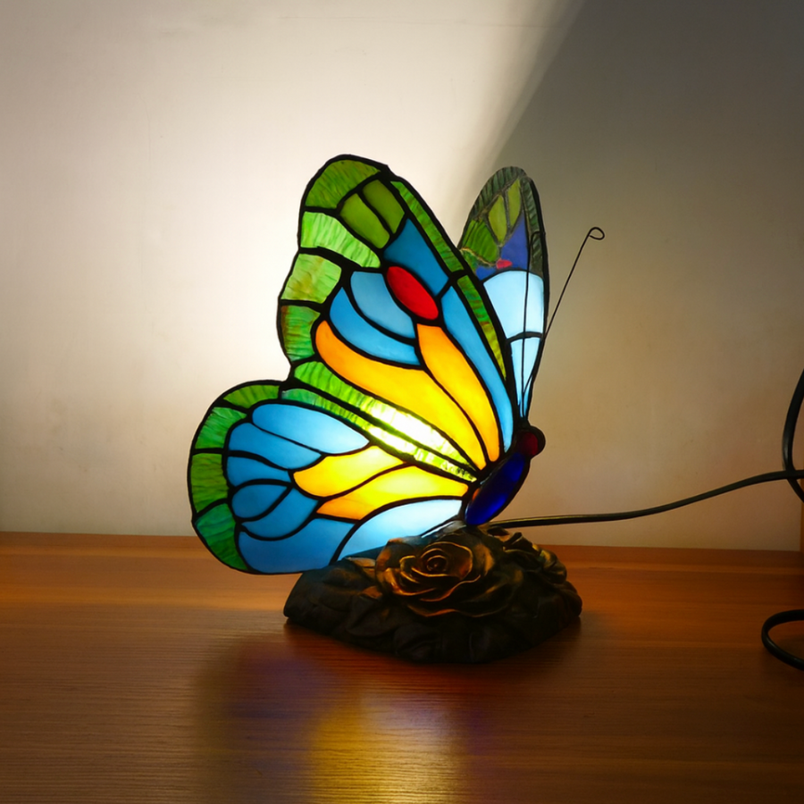 Skulptur-Lampe Blauer Schmetterling